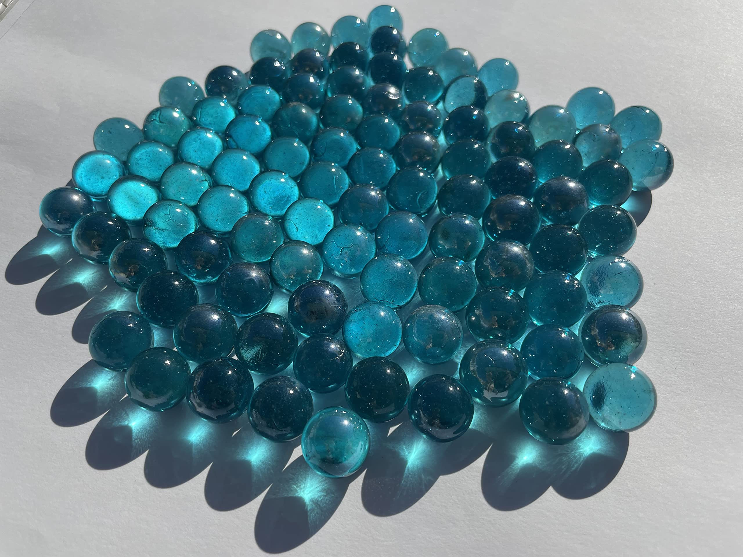 Lot De 60 Billes En Verre 16 Mm FAIRY TAIL & GLITZER - Mélange Couleurs Pour Jeu Et Décoration