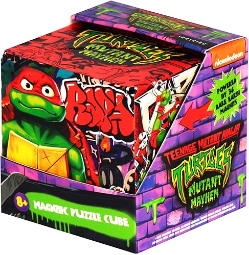 SHASHIBO Teenage Mutant Ninja Turtles - Cubo magnético patentado de rompecabezas con 36 imanes de tierras raras, premiado y patentado, que se