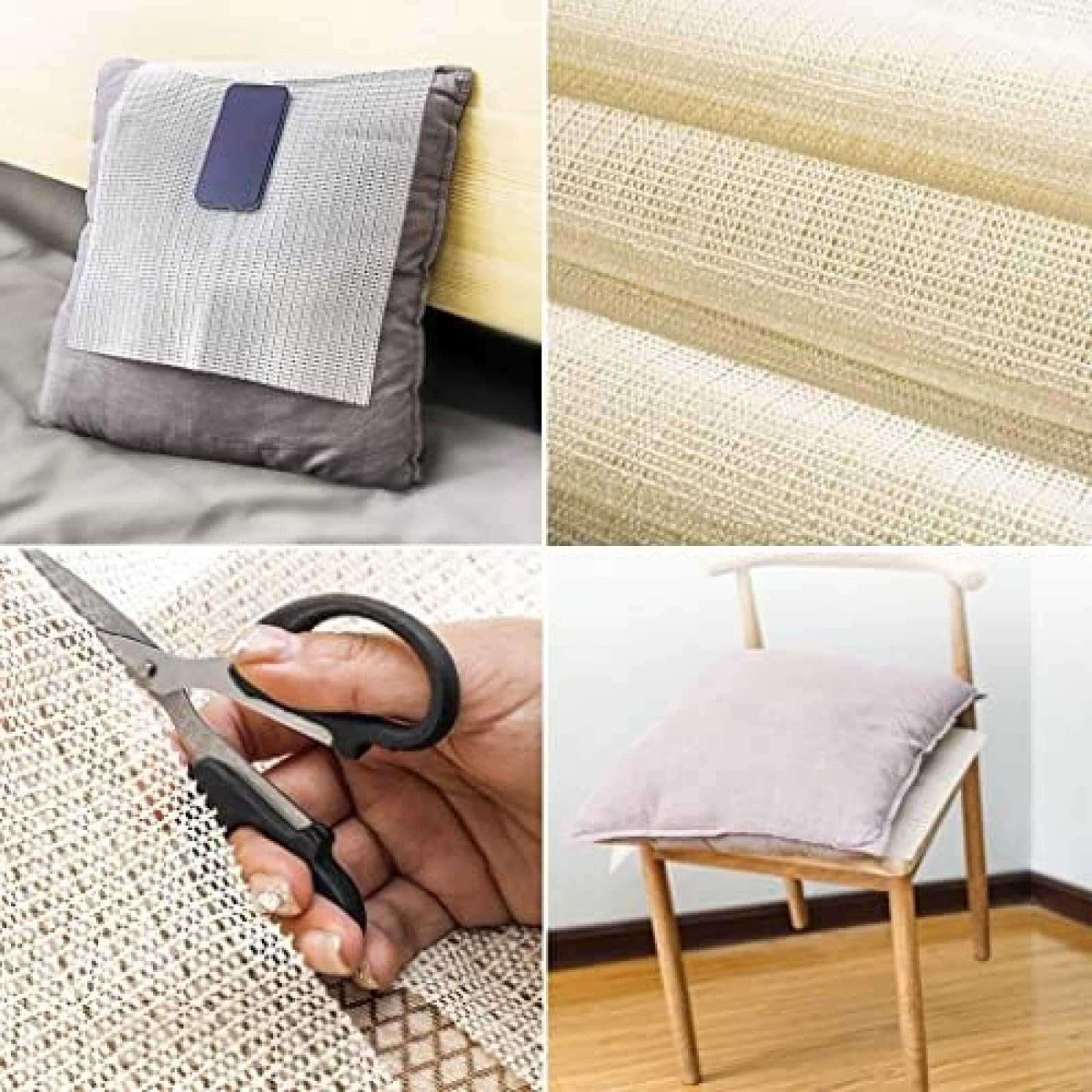 Tapis antidérapant en PVC, Pince pour Tapis épais pour sols en Bois Dur, Patins antidérapants pour Surfaces dures, 2m x 2m