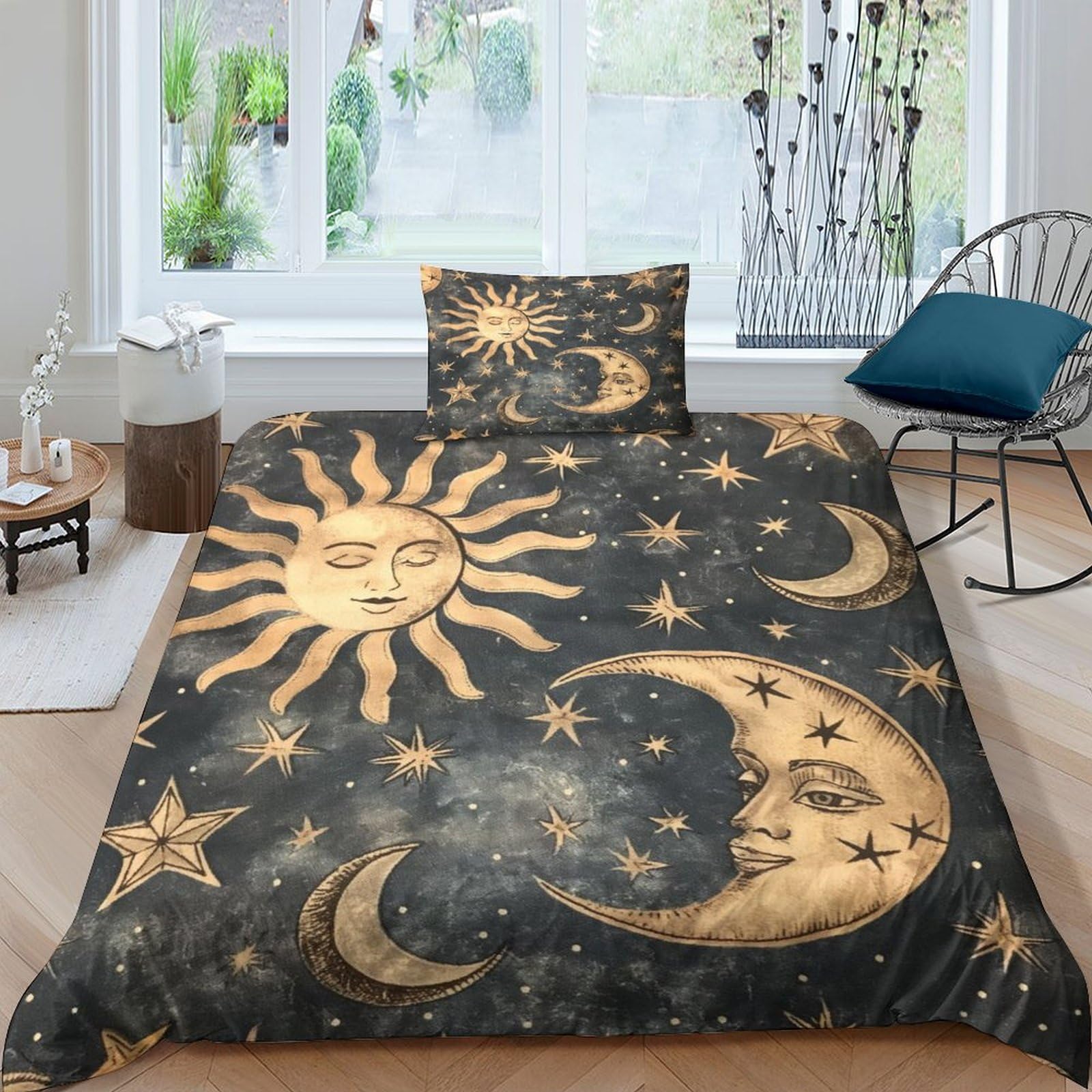 Parure de lit 3 pièces imprimé 3D lune pour créer une ambiance cocooning dans votre chambre