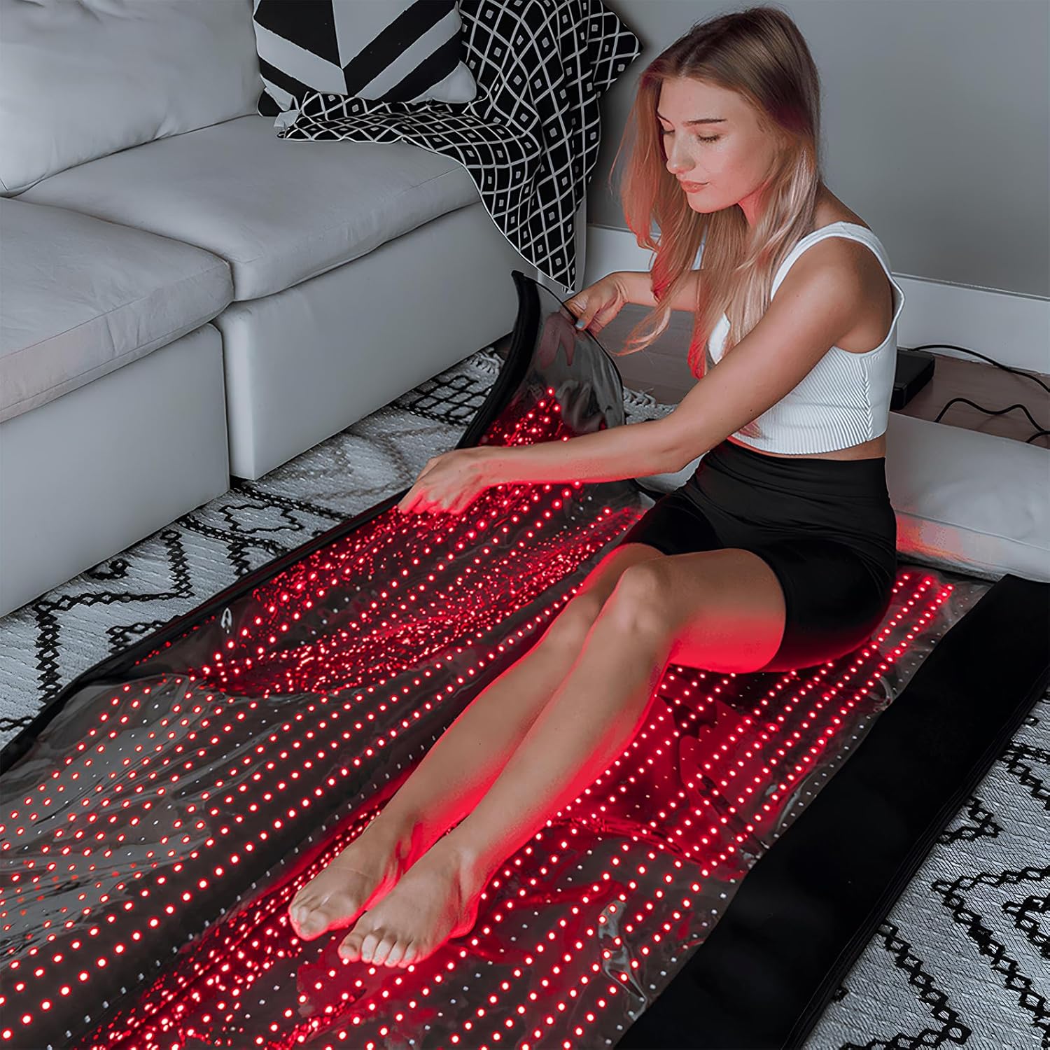 MEGELIN Red Infrared Light Therapy Bag for Whole Body, 70inch*32inch*12inch,2520 LEDs for Full Body Red Light Therapy Mat at Home - Image 6