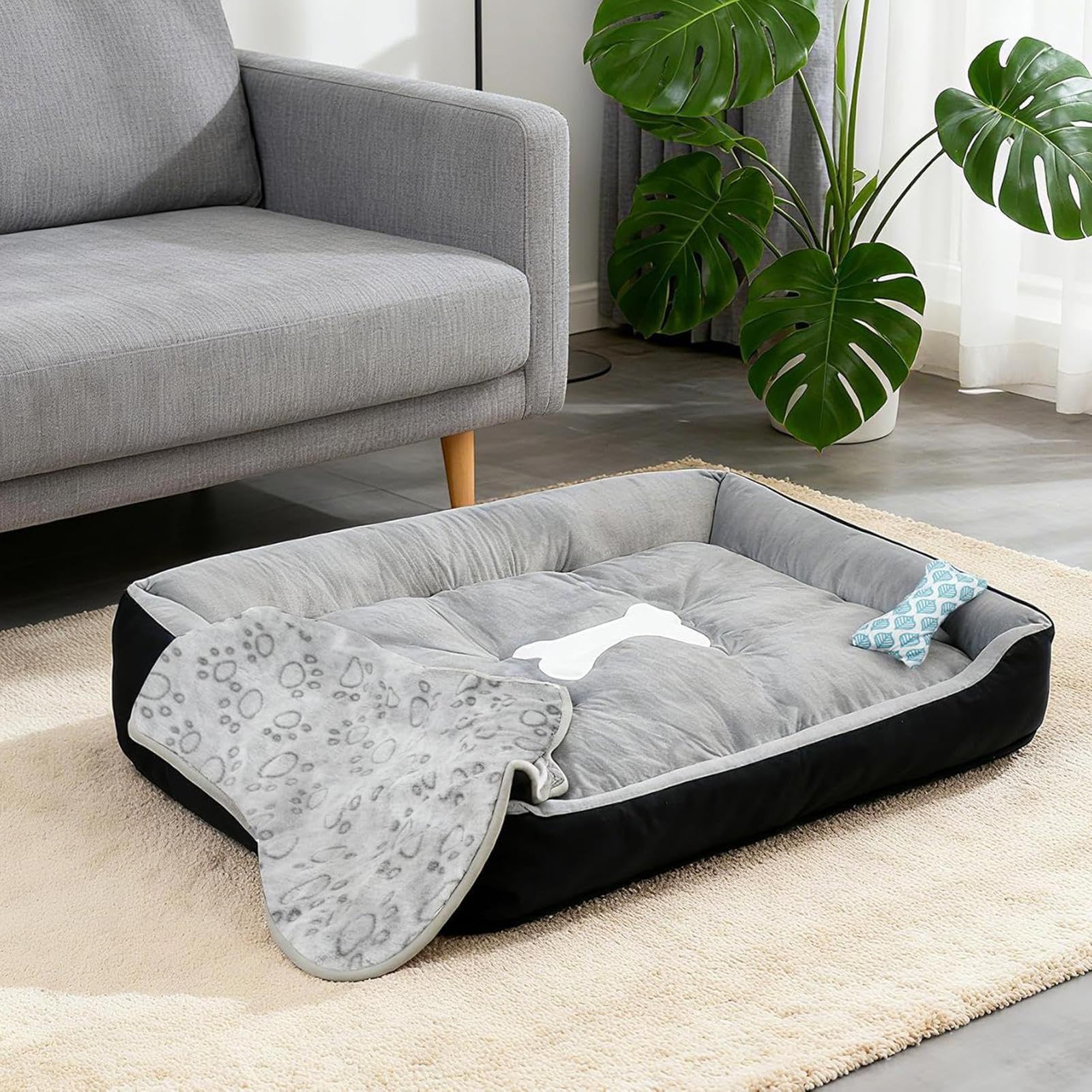 Cuccia Per Cani Con Coperta E Rilassanti Per Pet | Cuccia Per Cani Anziani Con Fondo Antiscivolo Per Cuccioli Gatti Interno Soggiorno Balcone Casa Appartamento Giocare Inverno
