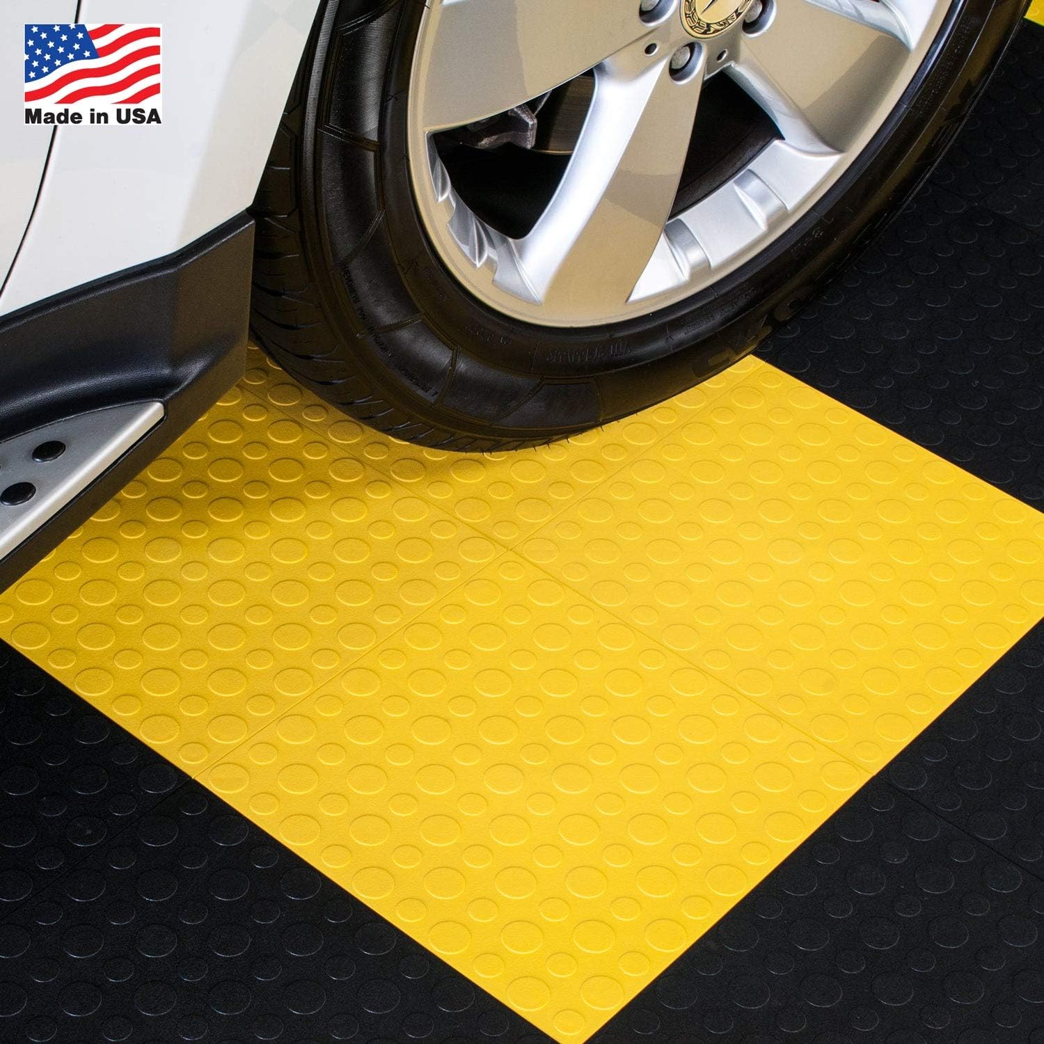 Garage Flooring Tile (Set of 30) Color Yellow Rubber Floor Coverings