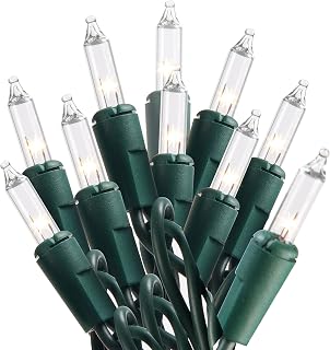 Joiedomi Christmas Lights Outdoor,100-Count 21.4FT Clear White Christmas Lights Waterproof, Small Mini Xmas Tree Lights Indoor, Green Wire String Lights for Christmas Decorations Holiday