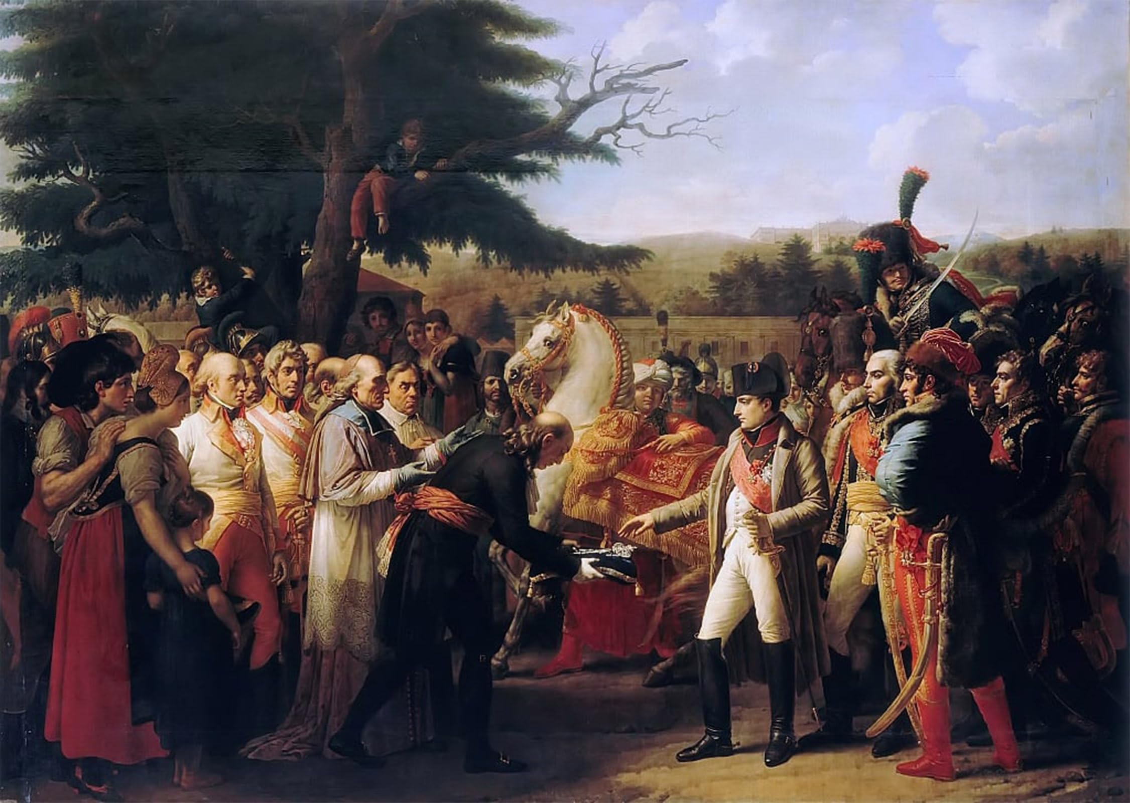 SERENDIPITP Vintage Picture Print on Canvas Wall Art Poster Napoleon Bonaparte Receiving the Keys of Vienna At by Anne Louis Girodet De Roucy Trioson Artwork Print Poster for Wall Decor 60x90cm