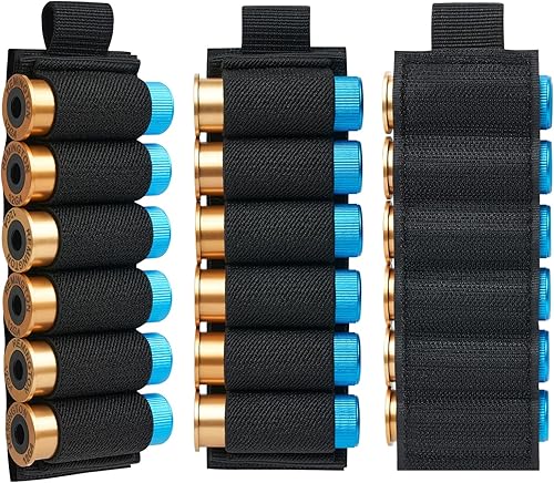 Miniatura 2 de 6 paquetes de 6 soportes redondos para carcasas de culata  Tarjetero  1220 Ga lateral para cartucho de escopeta de rifle  con gancho y bucle Molle