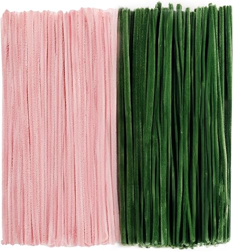 Miniatura 12 de Caydo 300 piezas de limpieza de tuberías verde oscuro, suministros de manualidades, tallos de felpilla para proyectos de manualidades, decoraciones