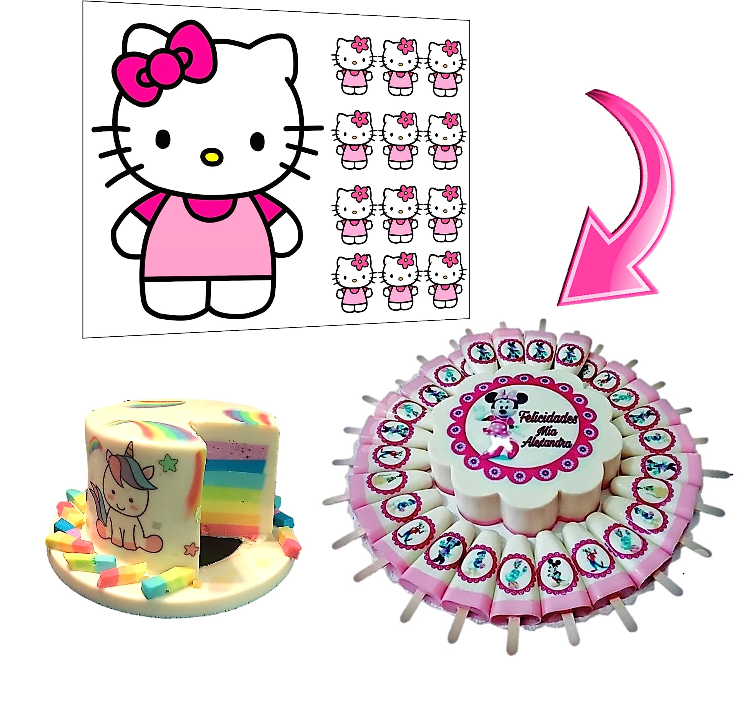 Buy Transfer para Gelapaletas/edible image for jelly art topper printed