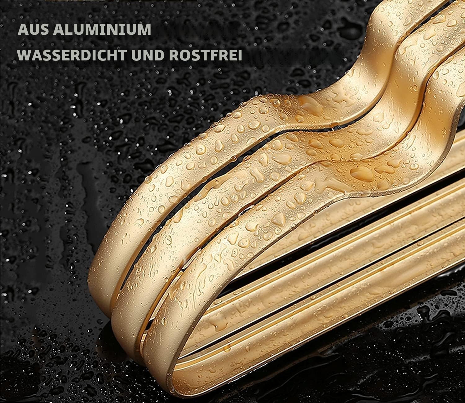 Amber Home 20 Stück 42cm Leichte Aluminum Eisen Kleiderbügel, Matt Gold Metall Kleiderbügel aus mit Rutschfester Nut für Anzug T-Shirt Hemd Jacke Kleid Hose