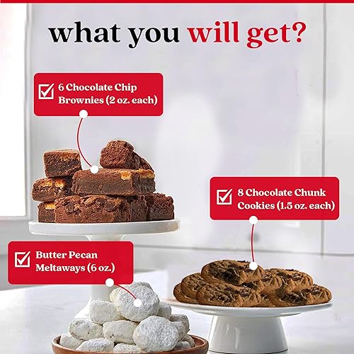 Miniatura 3 de David's Cookies Cesta de regalo de galletas de feliz cumpleaños, galletas surtidas deliciosamente saborizadas en una bonita caja de regalo, galletas