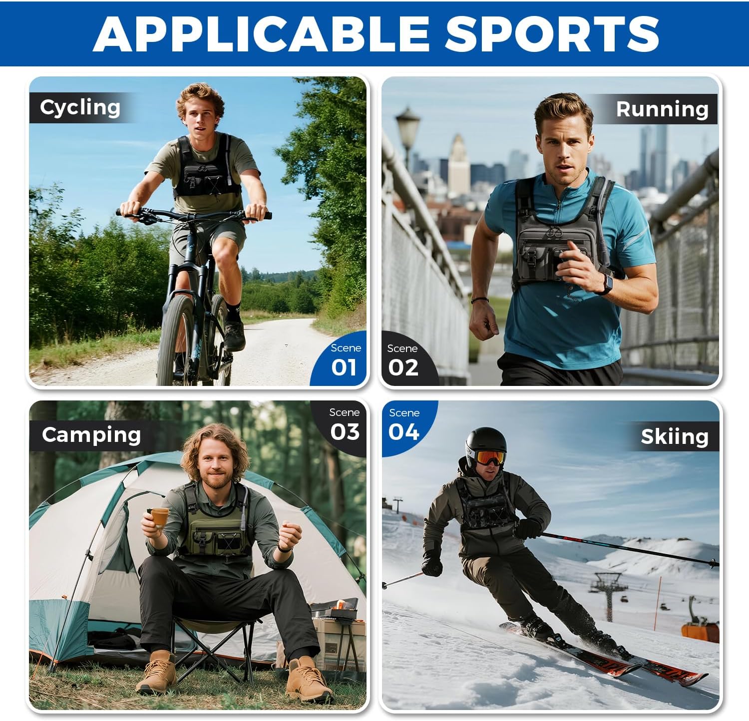 USA Original Patent Running Hydration Vest Backpack, Lightweight Chest Pack with 2.0L Water Bladder Bag Daypack for Hiking Running Cycling Race Marathon for Women Men - Image 7