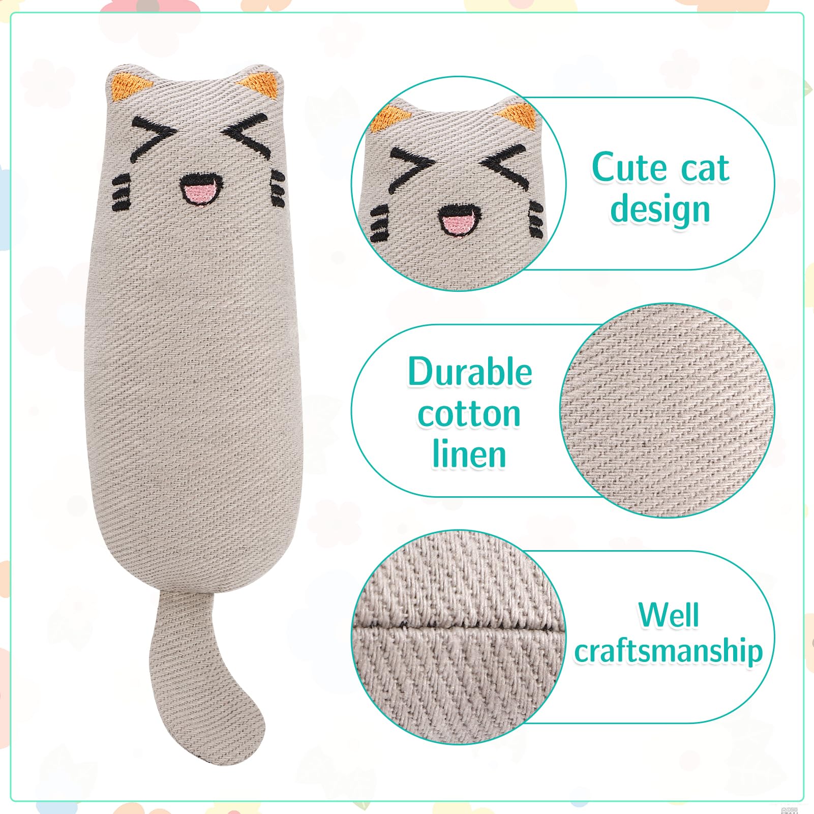GSrenyu 6 Pieces Catnip Cat Toys,Cat Nip toys for Cats Chew Toy for Pet Cats Playing Chewing Teeth Cleaning - Image 2