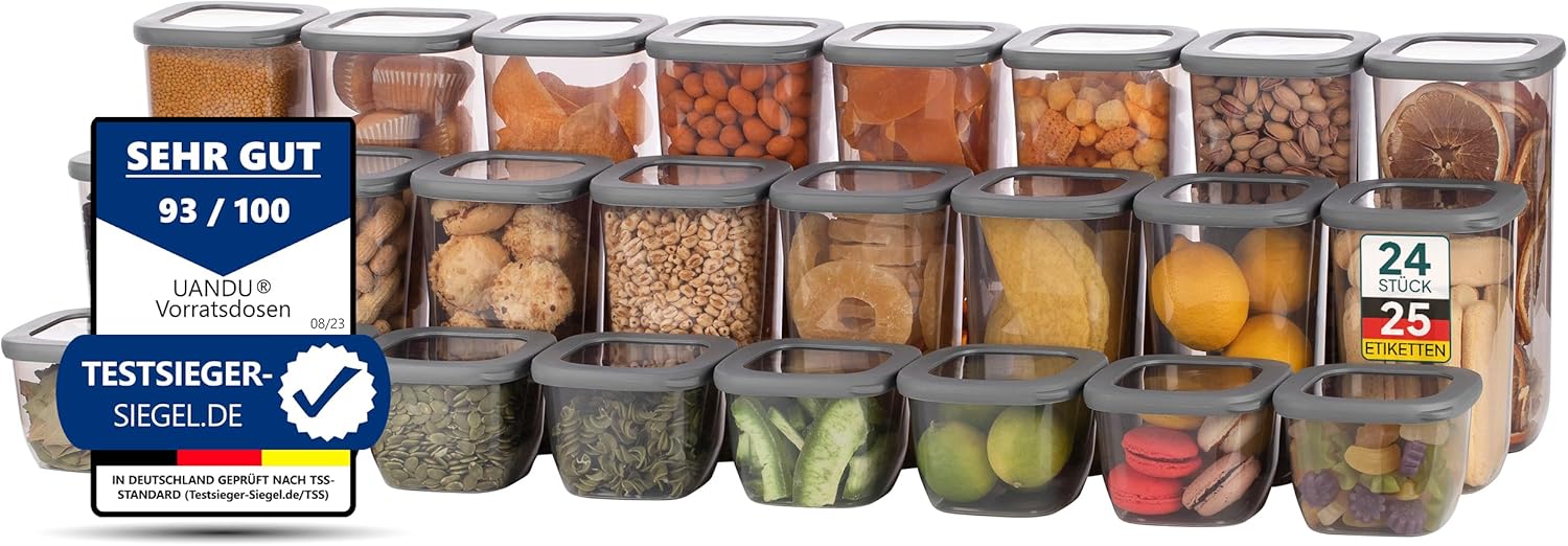 uandu Vorratsdosen mit Deckel Luftdicht | Aufbewahrungsbox Küche ...