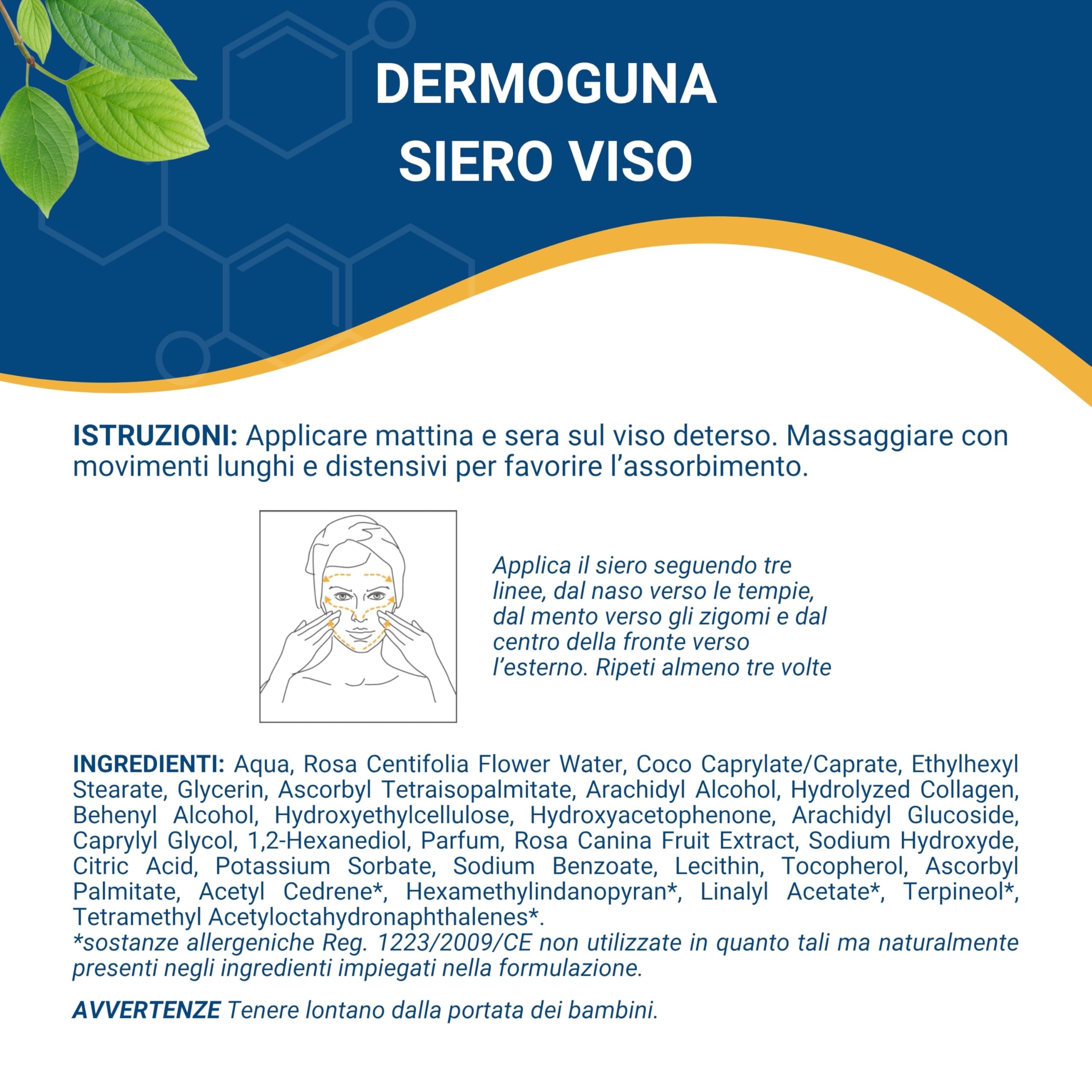 GUNA Dermoguna Siero Viso Antirughe 30 ml - Alta Concentrazione di Esosomi di Dermacollagene - Migliora il Tono, l'Elasticità della Pelle e Riduce la Visibilità delle Rughe