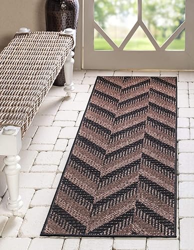 Unique Loom - Alfombra colección de círculos abstractos, de transición para interiores y exteriores, beige, Polipropileno
