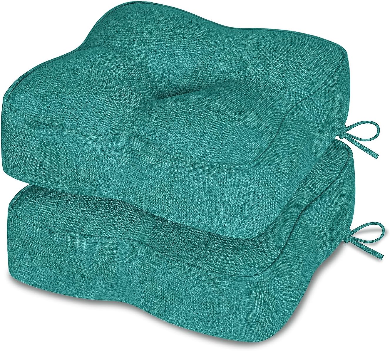 downluxe Thickened Chair Cushions for Dining Chairs Set of 4 Kitchen Chair Cushions with Ties and Non Slip Backing, Tufted Chair Pads 4 Pack, 16.5\\\"X 16.5\\\" X 5\\\", beige Count (Pack of 4)