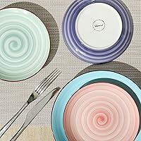 Vista 7 de Selamica Juego de 6 platos de postre de cerámica, platos de aperitivo de 6 pulgadas para cocina, aptos para microondas y lavavajillas