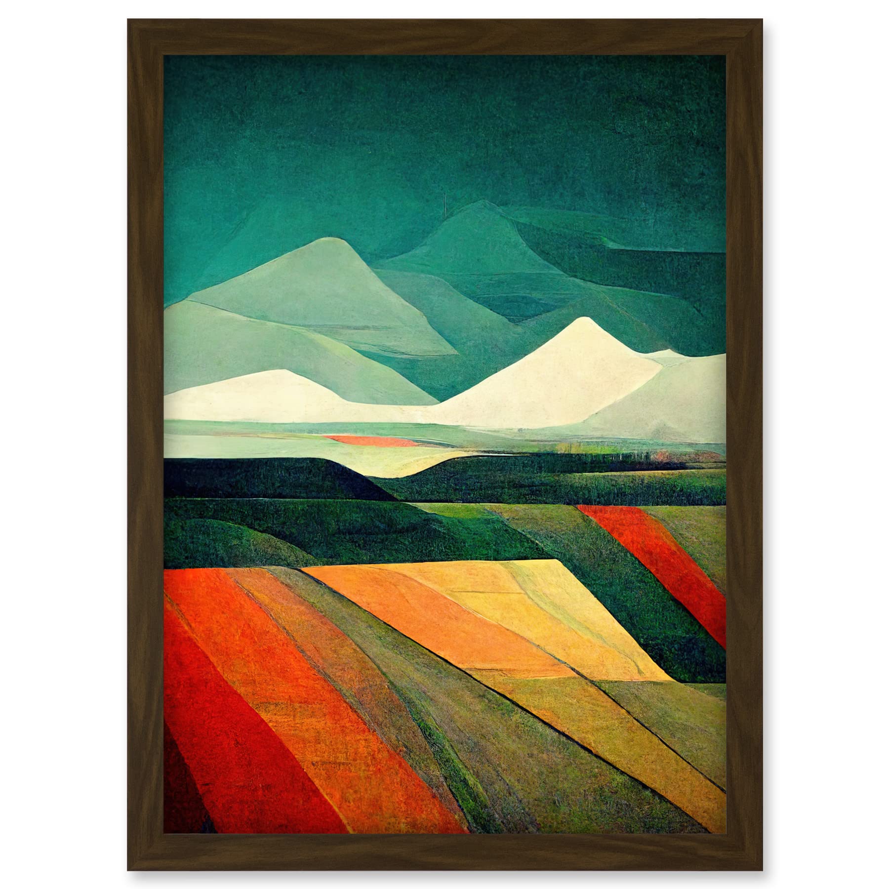 Doppelganger33 LTD Modern Semi-Abstract Colourful Landscape Artwork Framed A3 Wall Art Print