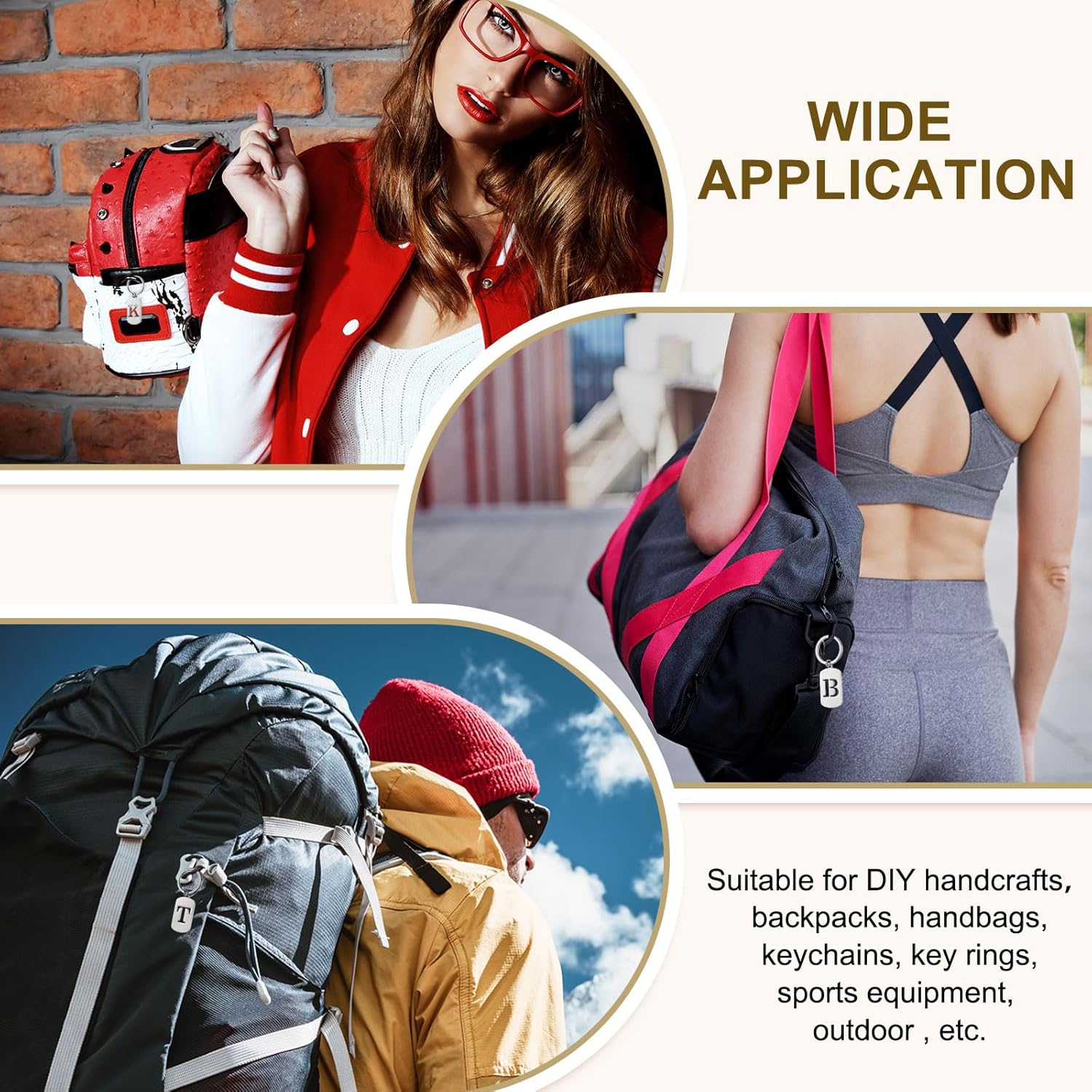 PATIKIL Initial Letter Key Chain, A-Z KeyChain Pendant Key Ring - Image 7