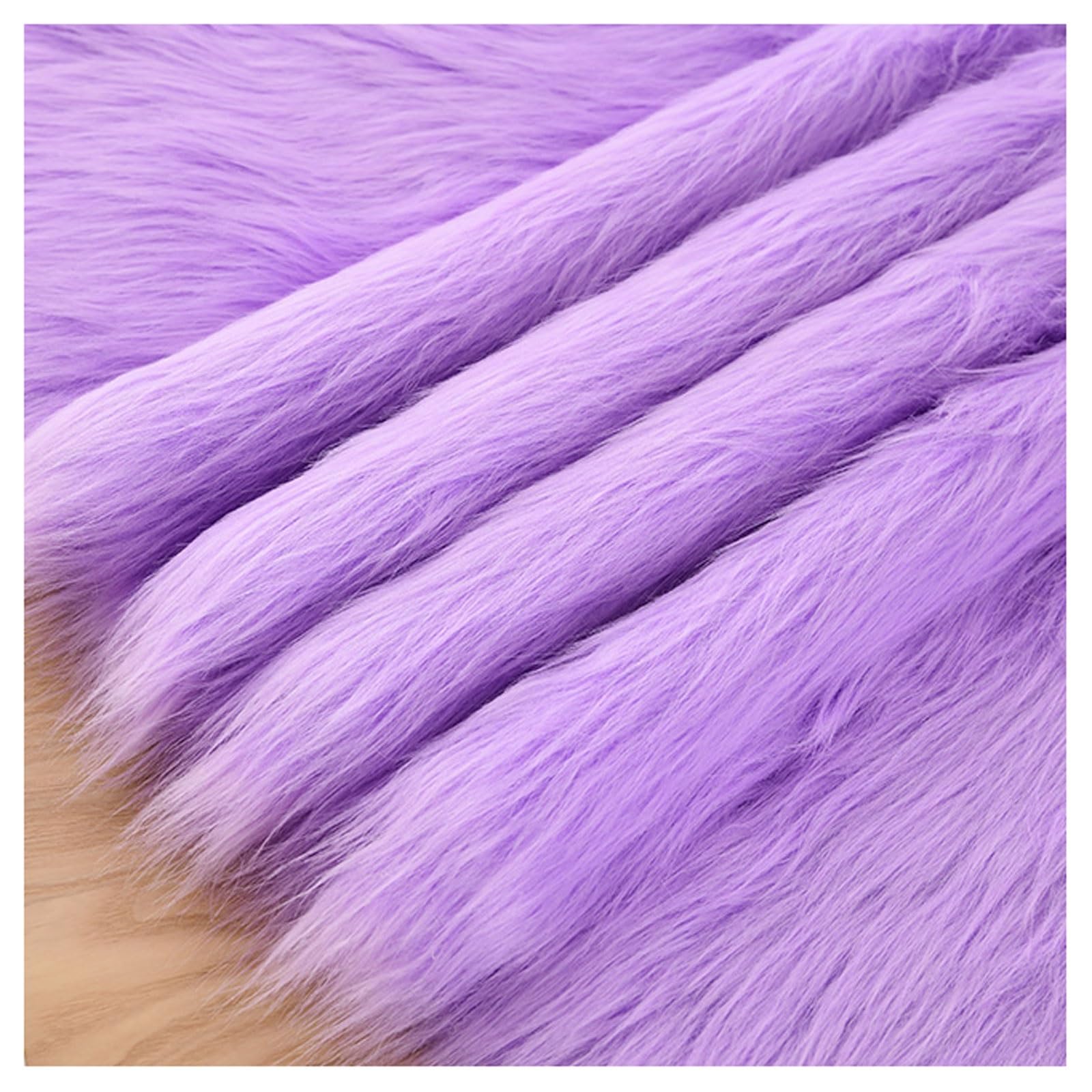 Long Pile Faux Fur Fabric, Fluffy Decorative Fake Fur Material, 5cm Soft Plush Faux Imitation Fur Material For Fancy Dressed, Costume, Cosplay, Gnome Beards, Art Crafts, Fursuit, 50x50cm(Color:Light p