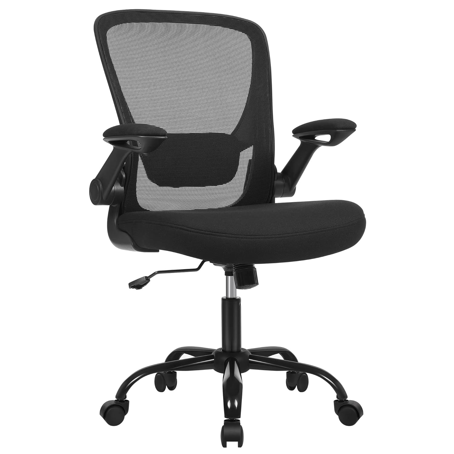 SONGMICS Office Chair with Folding Armrest, Desk Mesh Chair, Ergonomic