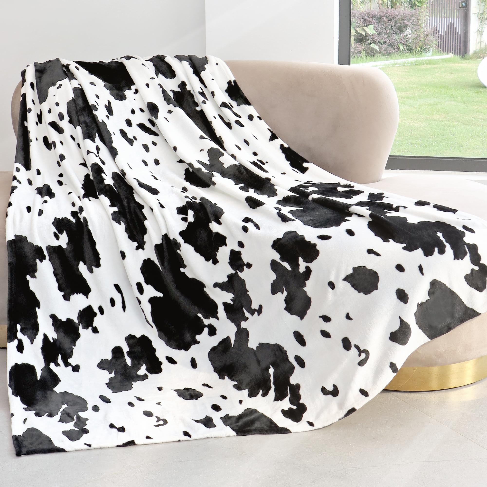 Twin Size Blanket, Black and White, 60x80 inches
