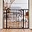 Mom\'s Choice Award Winner-BABELIO 26-40 Metal Baby Gate with Black Wood Pattern, PressGuard C5 Easy Install Pressure Mounted Dog Gate for Stairs and Doorways, with Wall Protectors and Extension Kits