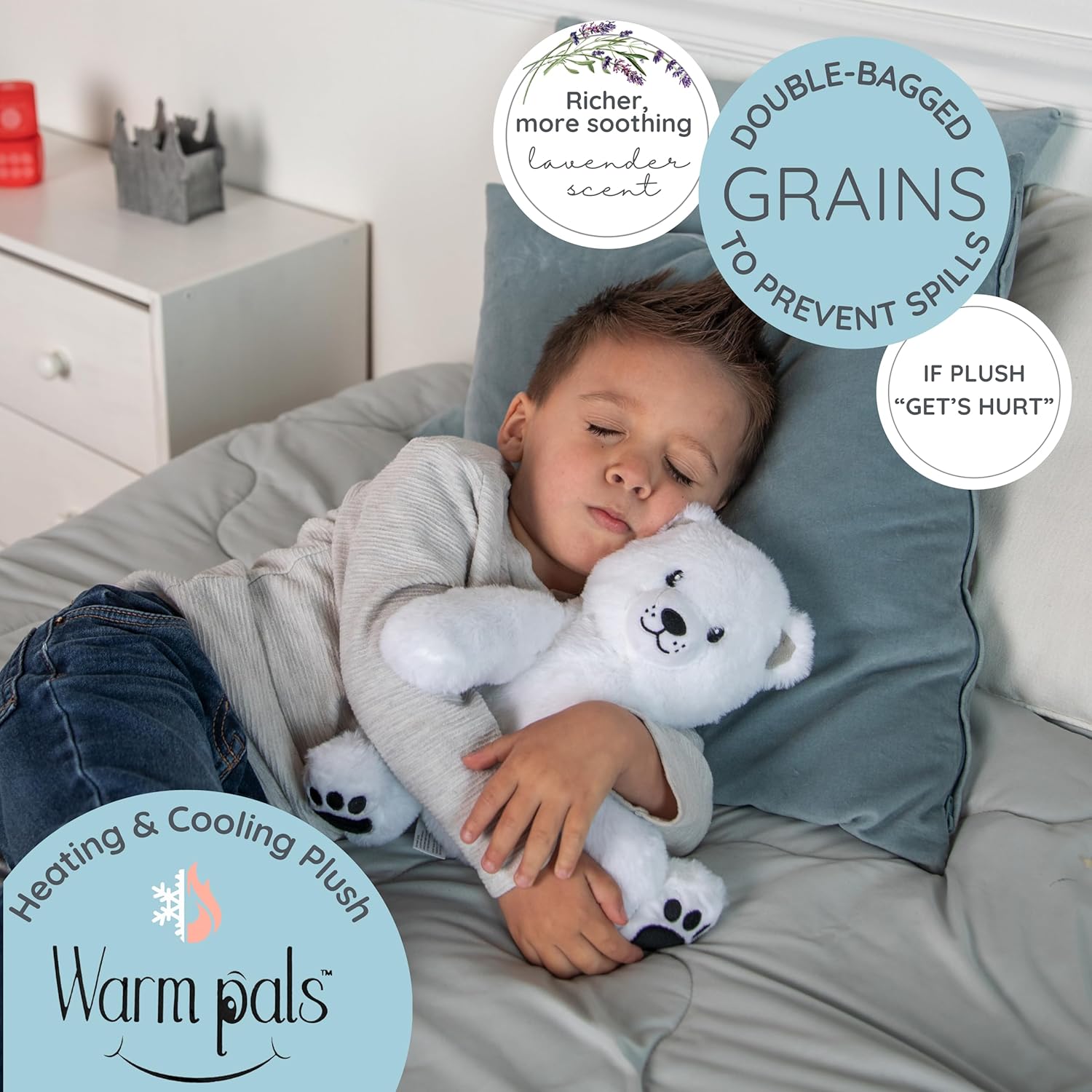 Polar Bear - Microwavable & Weighted Plush Stuffed Animal - Heated Plushie for Warmth - Cute, Soft, Cozy Toy for Adults & Children (Boys, Girls, & Toddlers) by Warm Pals