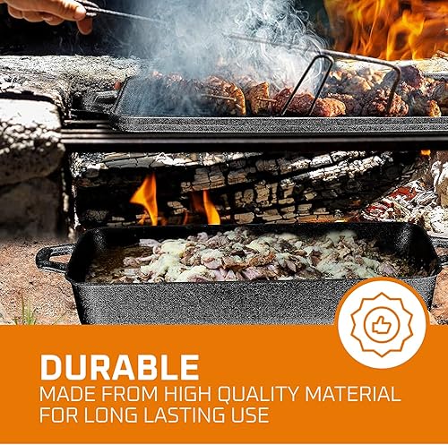 Miniatura 5 de Sartén redonda de hierro fundido presazonado 3 en 1 con tapa reversible para parrilla de parrilla utensilios de cocina antiadherentes para