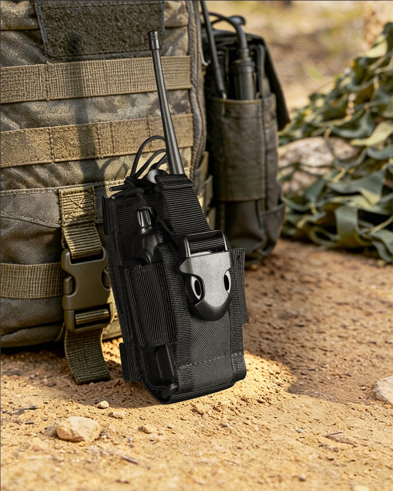 VIPERADE Radio Holster for BaoFeng MOLLE Radio Pouch Horizontal & Vertical Carry for Duty Belt Walkie Talkie Holder for Tactical Vest Backpack — view 7