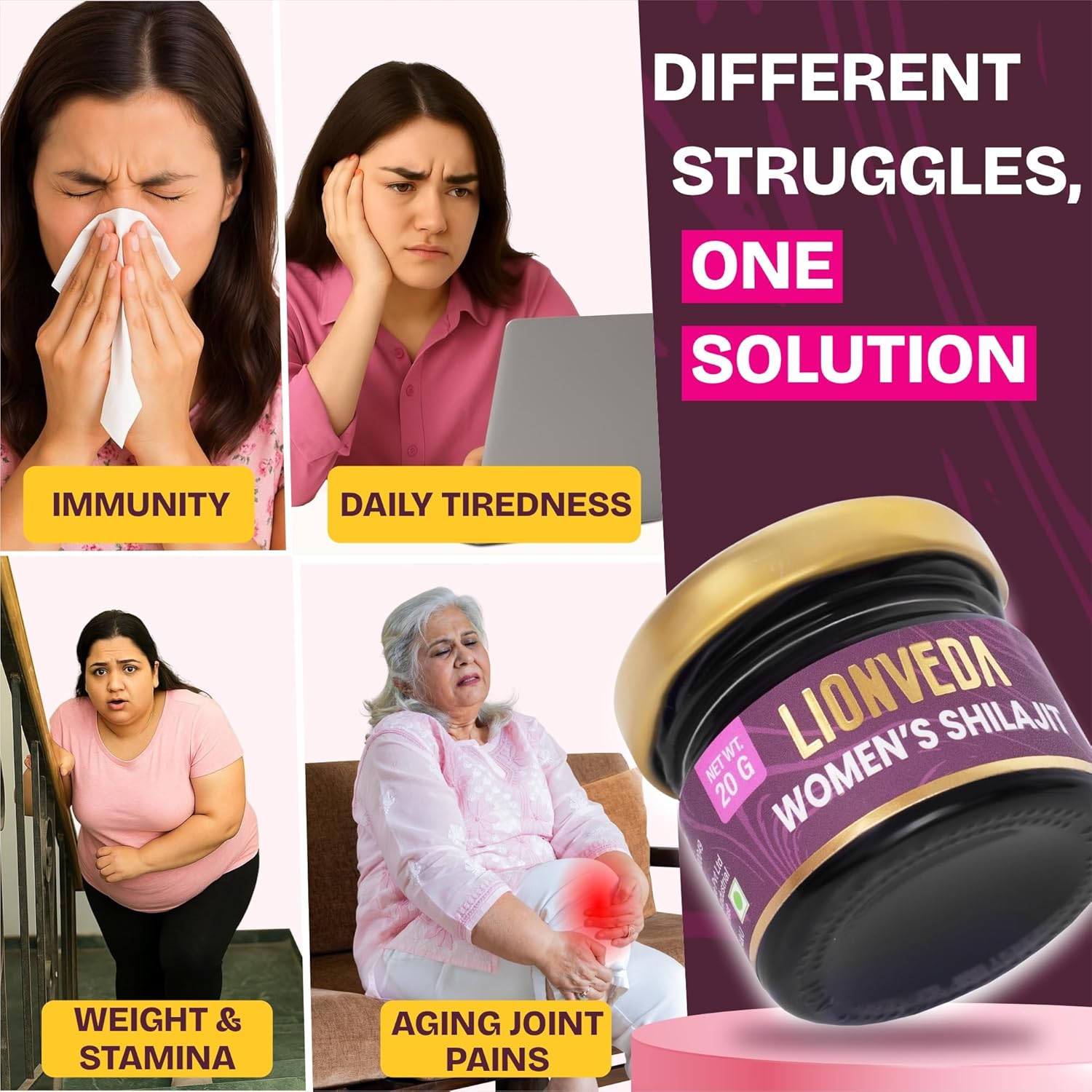 Buy Now Women'S Shilajit For Weight Loss, Energy, Skin, Joint Pains,...