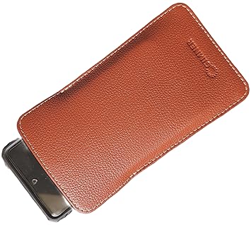 Genuine Leather Mobile Pouch, Pouch for All 6.2 to 6.5 Inches Mobile, Universal Mobile Pouch for Men and Women (Brown (Holster))