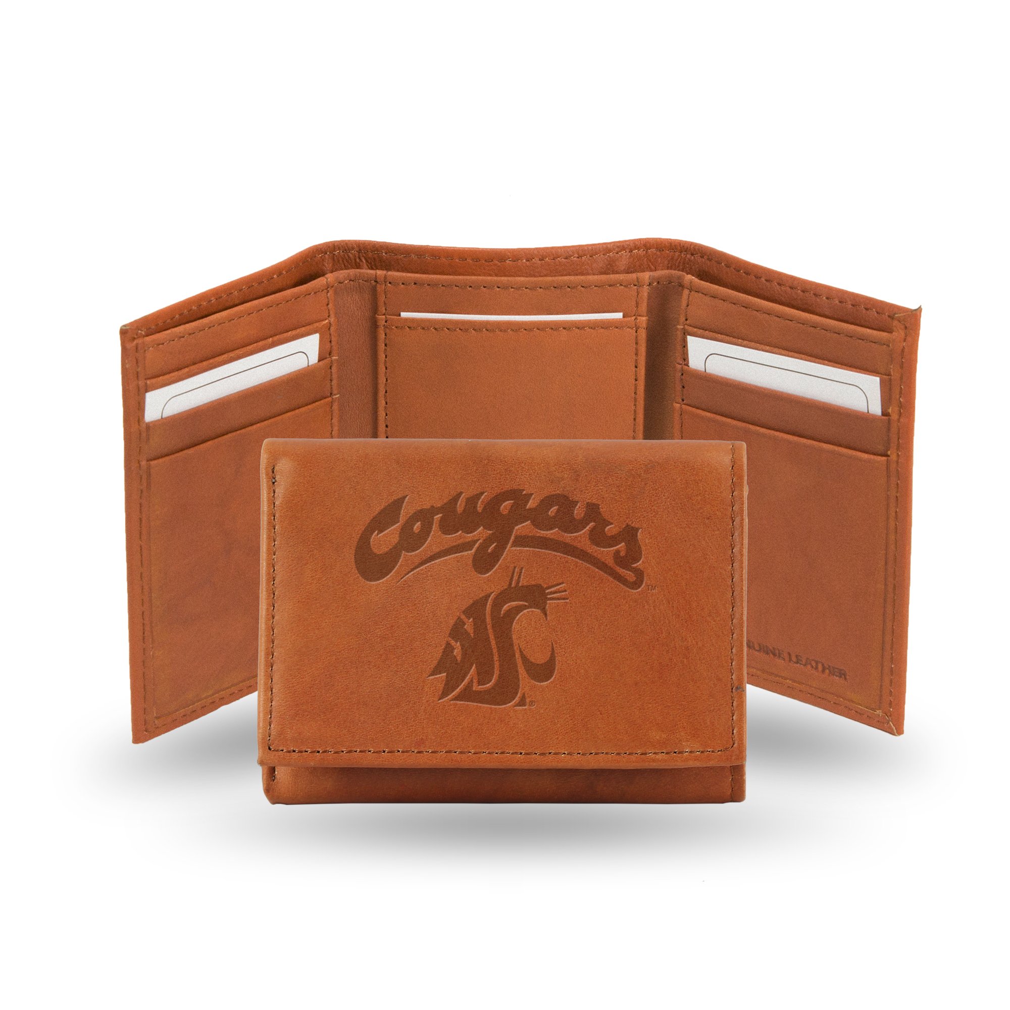 Rico Industries NCAA Alabama Crimson Tide Embossed Leather Trifold Wallet, Tan
