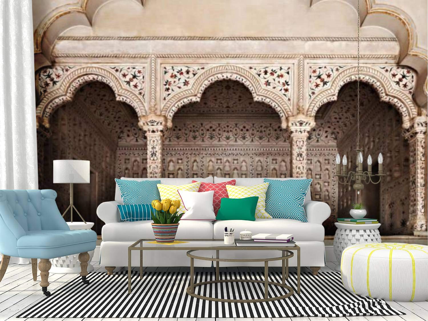 Self Adhesive Wallpaper Roll Paper many arches inside red fort indian background stock pictures royalty Removable Peel and Stick Wallpaper Decorative Wall Mural Posters Home Covering Interior Film
