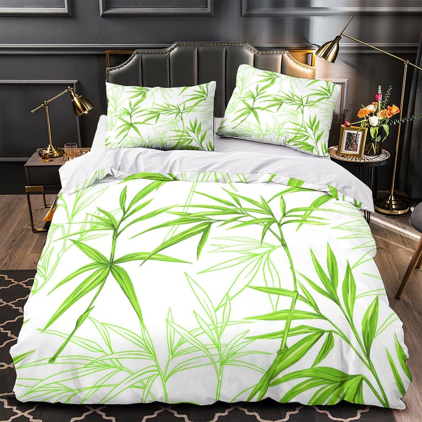 Housse de couette bambou pour lit simple d'adolescent esprit nature