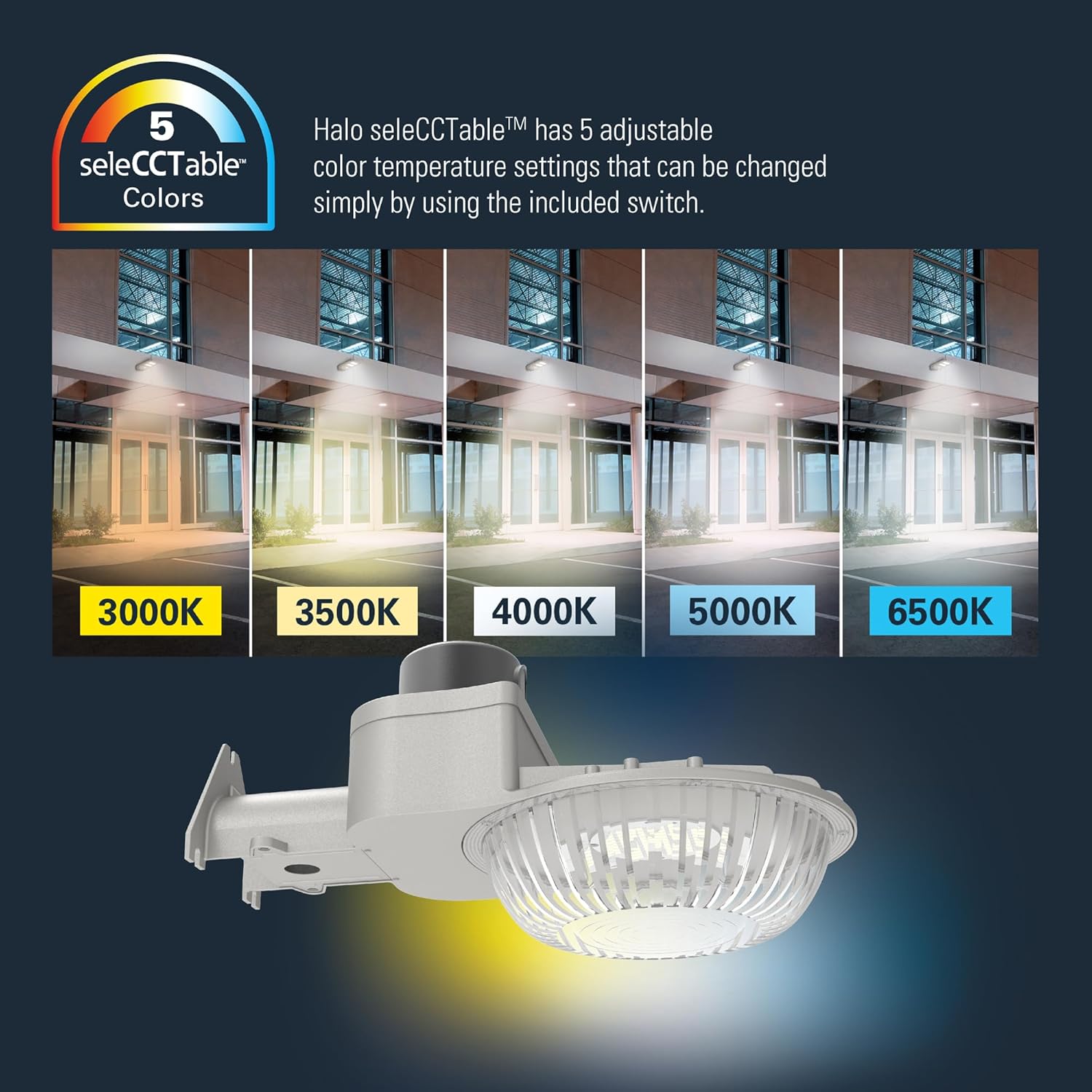 HALO ALP 250-Watt Equivalent Integrated LED, Gray Area Light Motion Sensing, 9000 Lumens