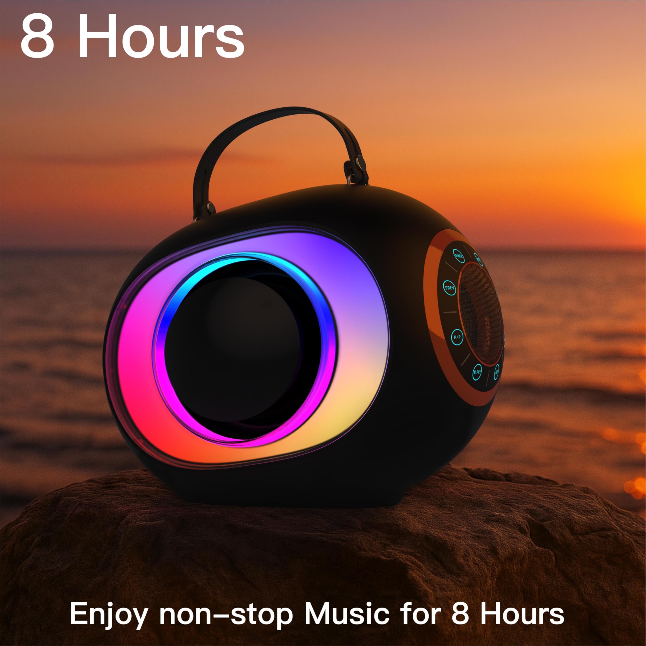 Máquina de karaoke, altavoz Bluetooth con radiadores pasivos visualizados duales, 2 micrófonos y sistema PA y luz de discoteca, bajos/agudos/eco, soporta TV/TF/USB/AUX/Live para fiestas en casa, al