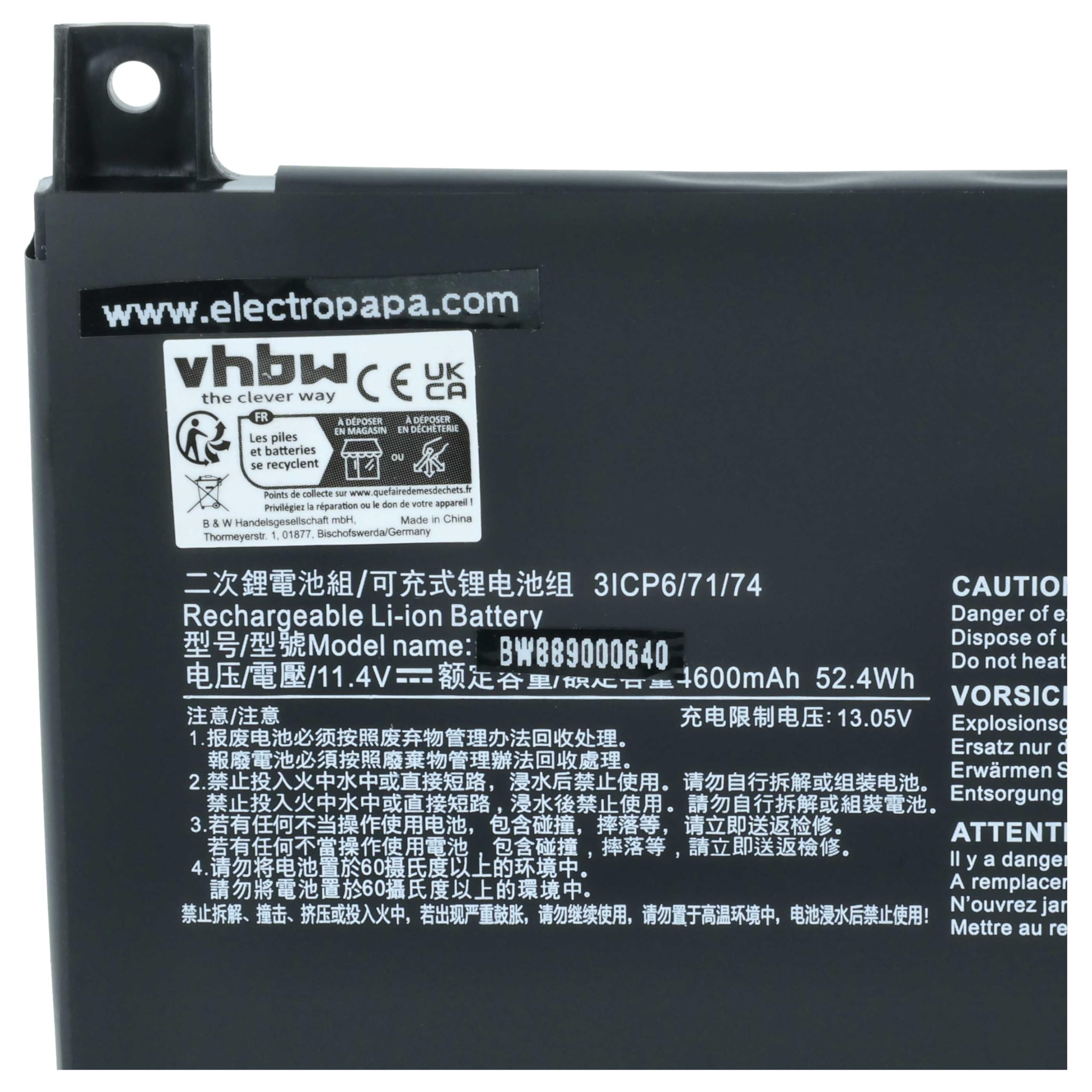 vhbw batteria compatibile con MSI Prestige 14 Evo A11M-005, Evo A11M-010NE, Evo A11M-011XIT notebook (4400mAh, 11,4V, Li-Poly)