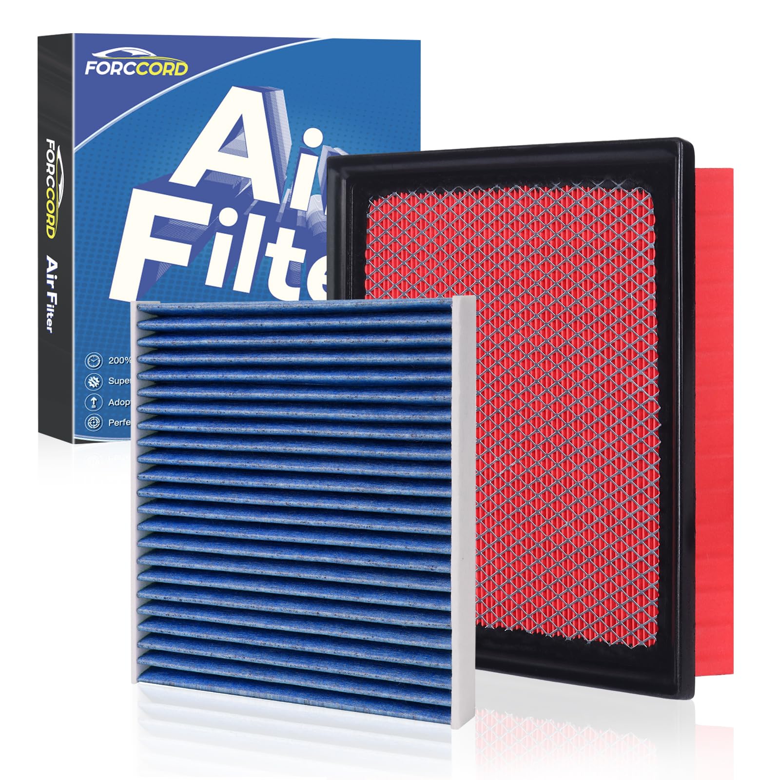 Forccord Cabin and Engine Air Filter Combo