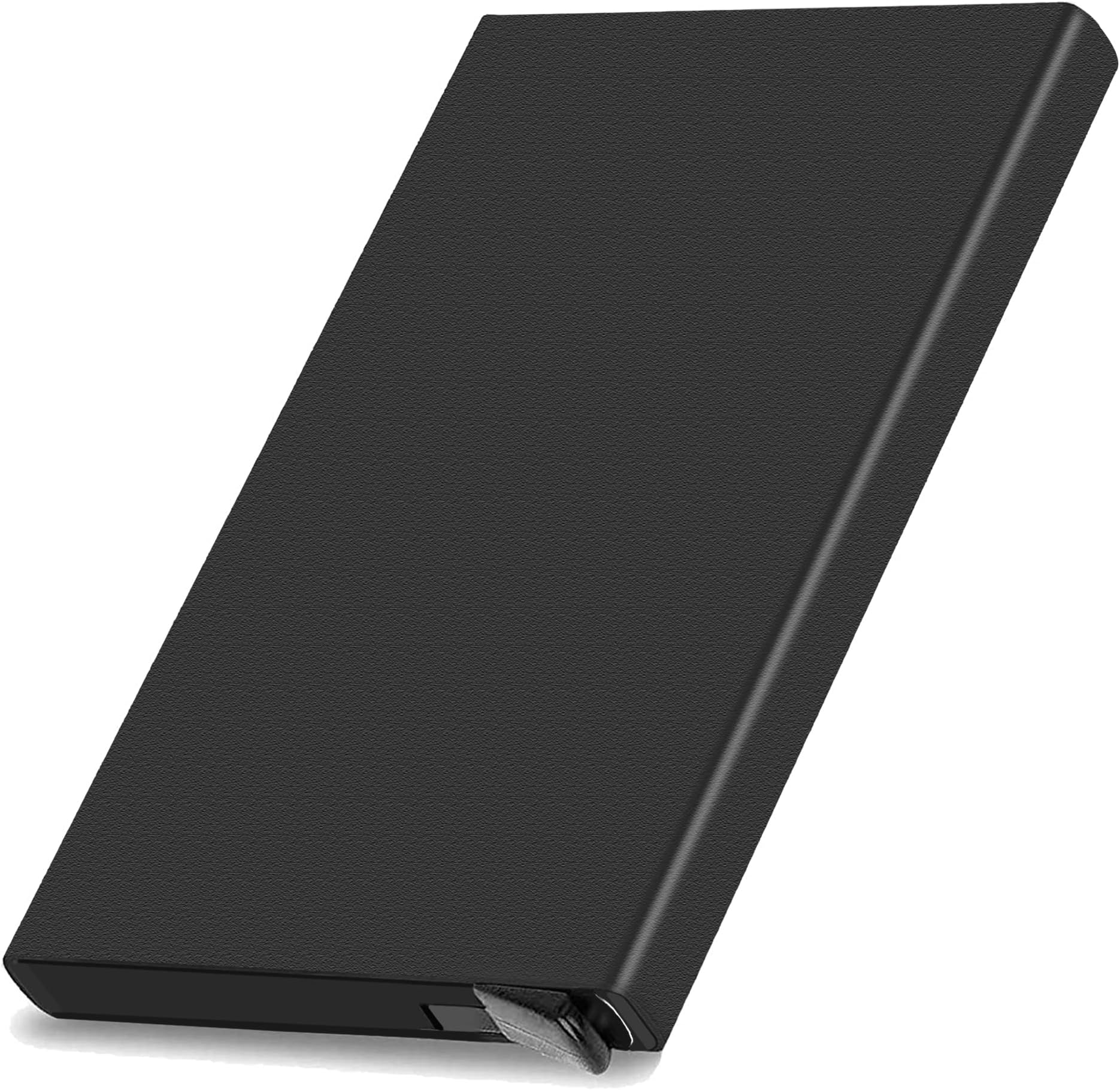 SNDIA Black Metal RFID Blocking Aluminum Pop Up Smart Credit Debit ATM Card Holder Case Wallet for Men Women -(6cm x 0.9cm x 9.5 cm)