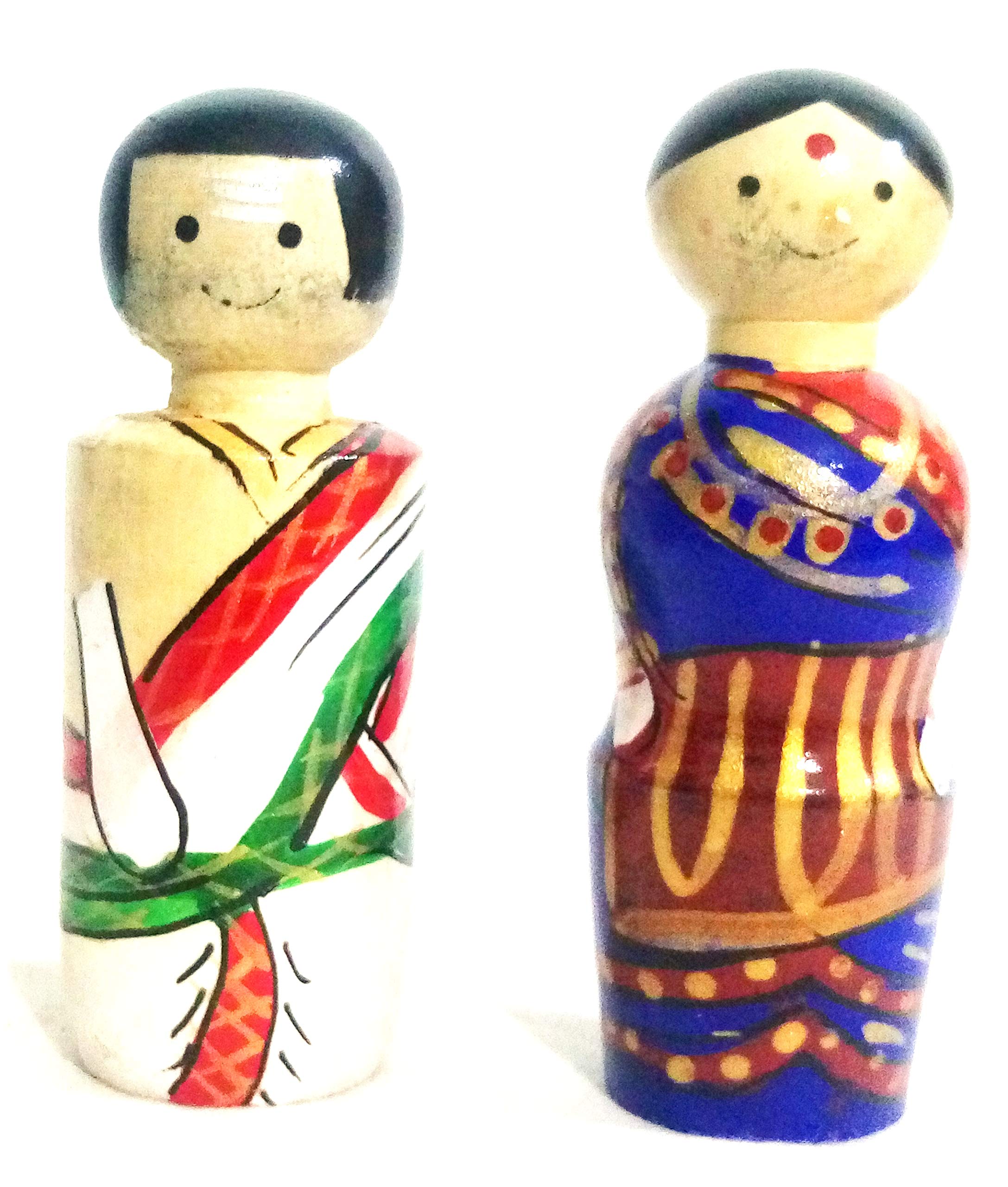 Crafts India Handcrafted channapatna Wooden TamilNadu Couple Doll, Mr. & Miss Iyer - 10 cms (B07Y6LMFTC) Amazon Price History, Amazon Price Tracker