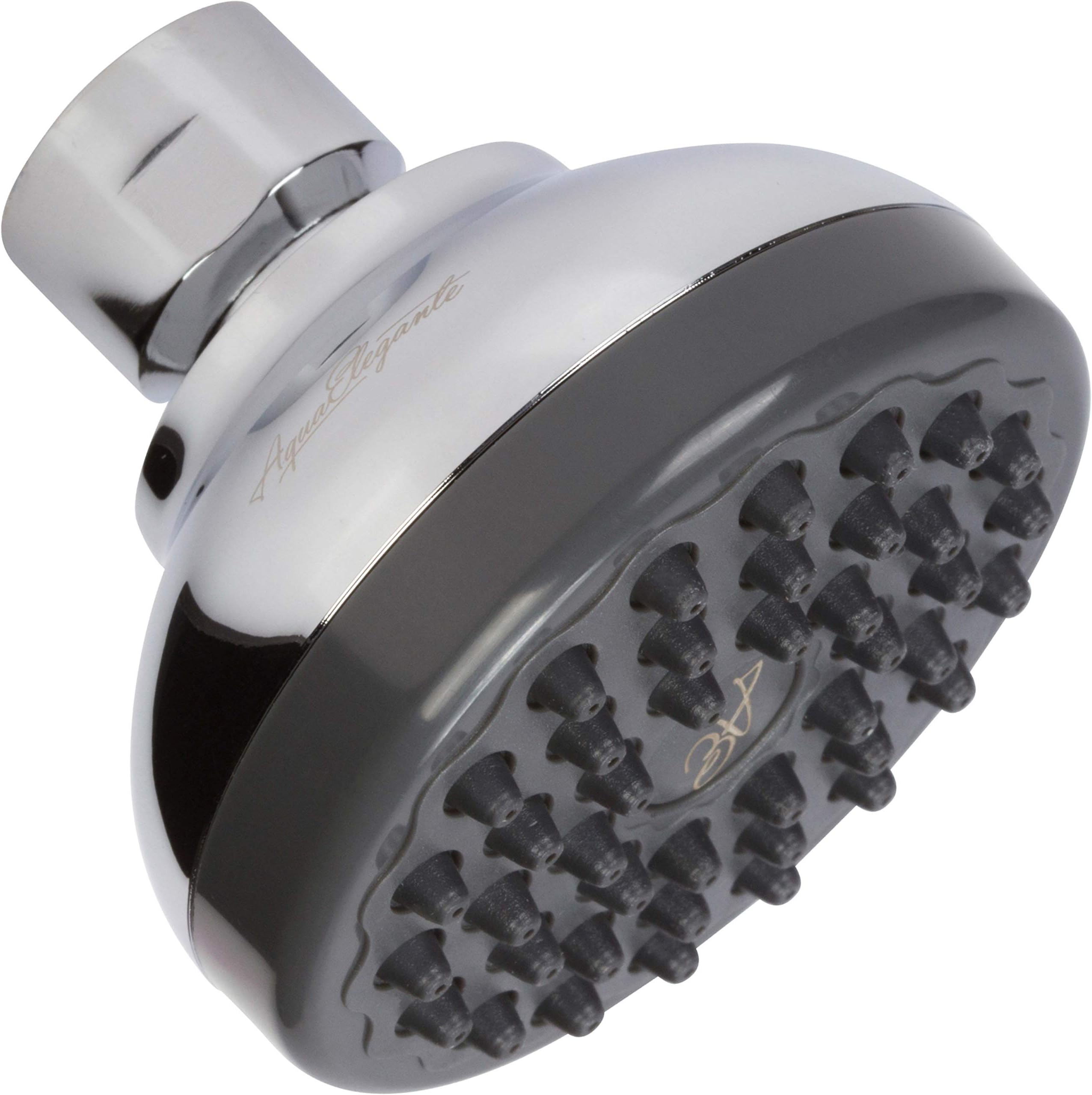Aqua Elegante Fixed Shower Head - Water Saver Showerhead Best for High Pressure and Low Flow Showers, 2.5 GPM - Chrome