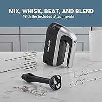 Vista 8 de West Bend Batidora de mano Plus con accesorio de licuadora de inmersión, 6 opciones de velocidad con mango ergonómico y estuche de almacenamiento a