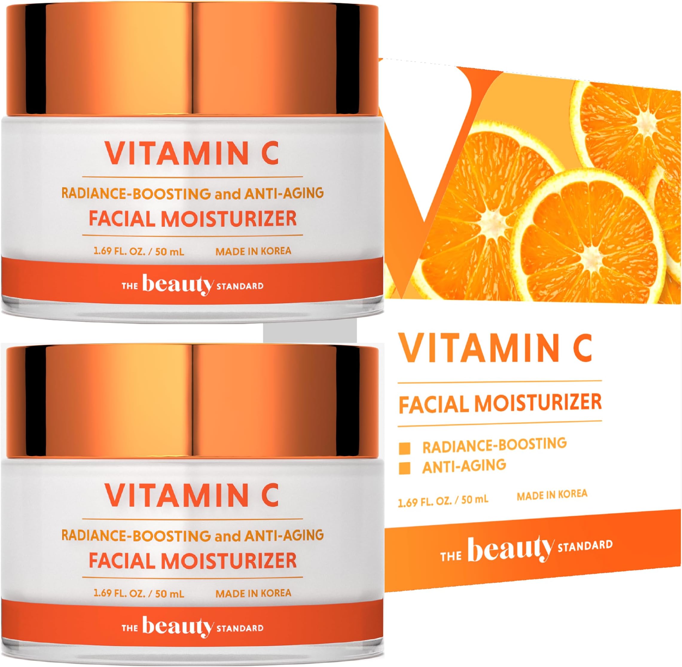 Vitamin C Facial Moisturizer - Hydrating & Anti-Aging, Smooths & Brightens Skin - Dermatologist Tested, Cruelty-Free Korean Skin Care for All Skin Types - 1.69 fl. oz (2 Pack)
