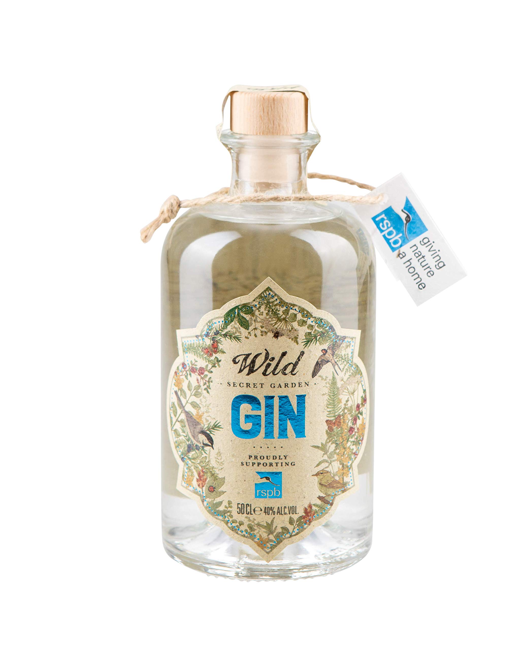 The Secret Garden Wild Gin 50cl 40% ABV. Distilled in Scotland. Hand harvested botanicals from The Garden are dried naturally and distilled to lovingly craft this natural gin.
