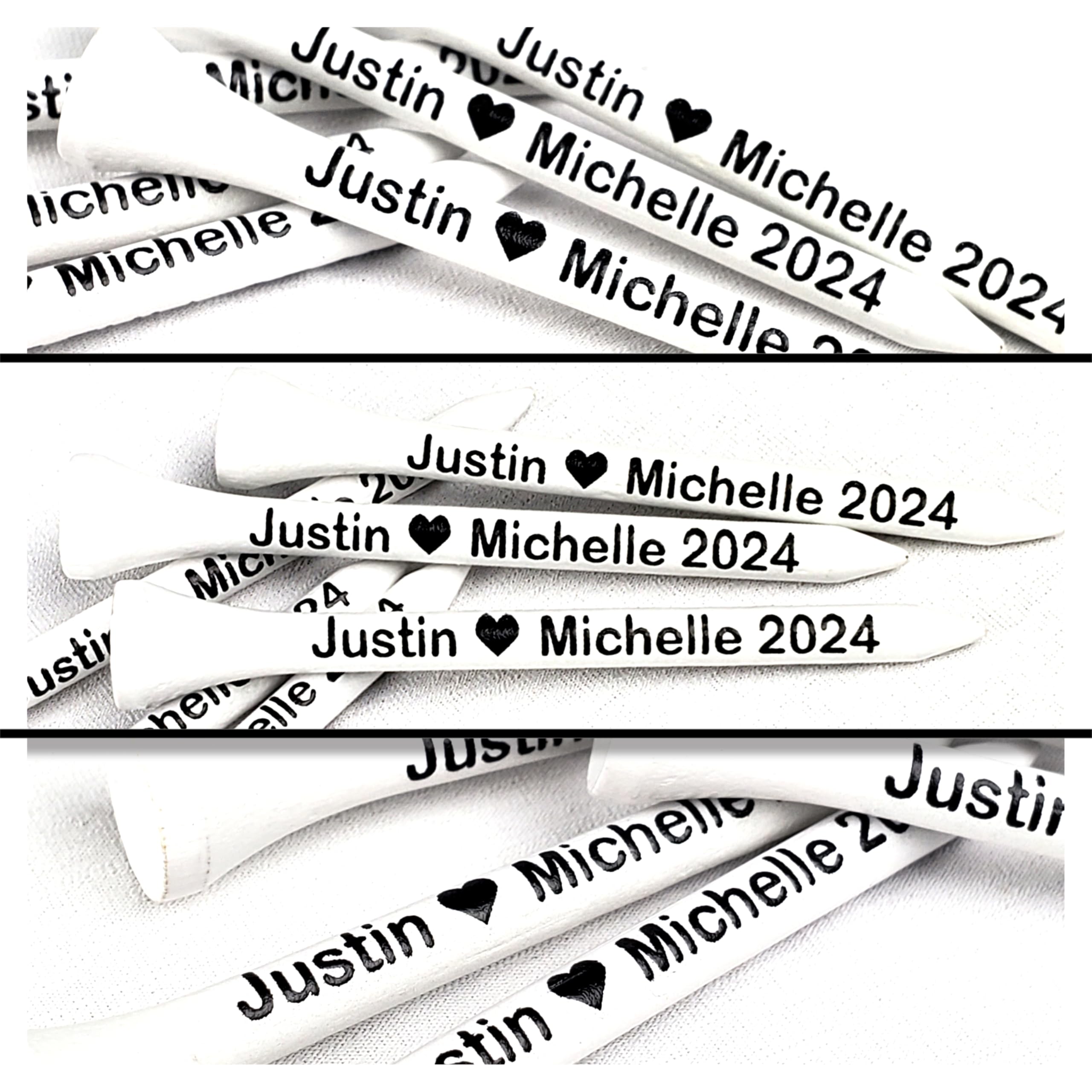 Personalized Golf Tees with Names, Direct Print, 2.75 inch, Your Font Colors, Bulk Discount Custom Weddings, Golf Outings, Company Events, Bachelor,