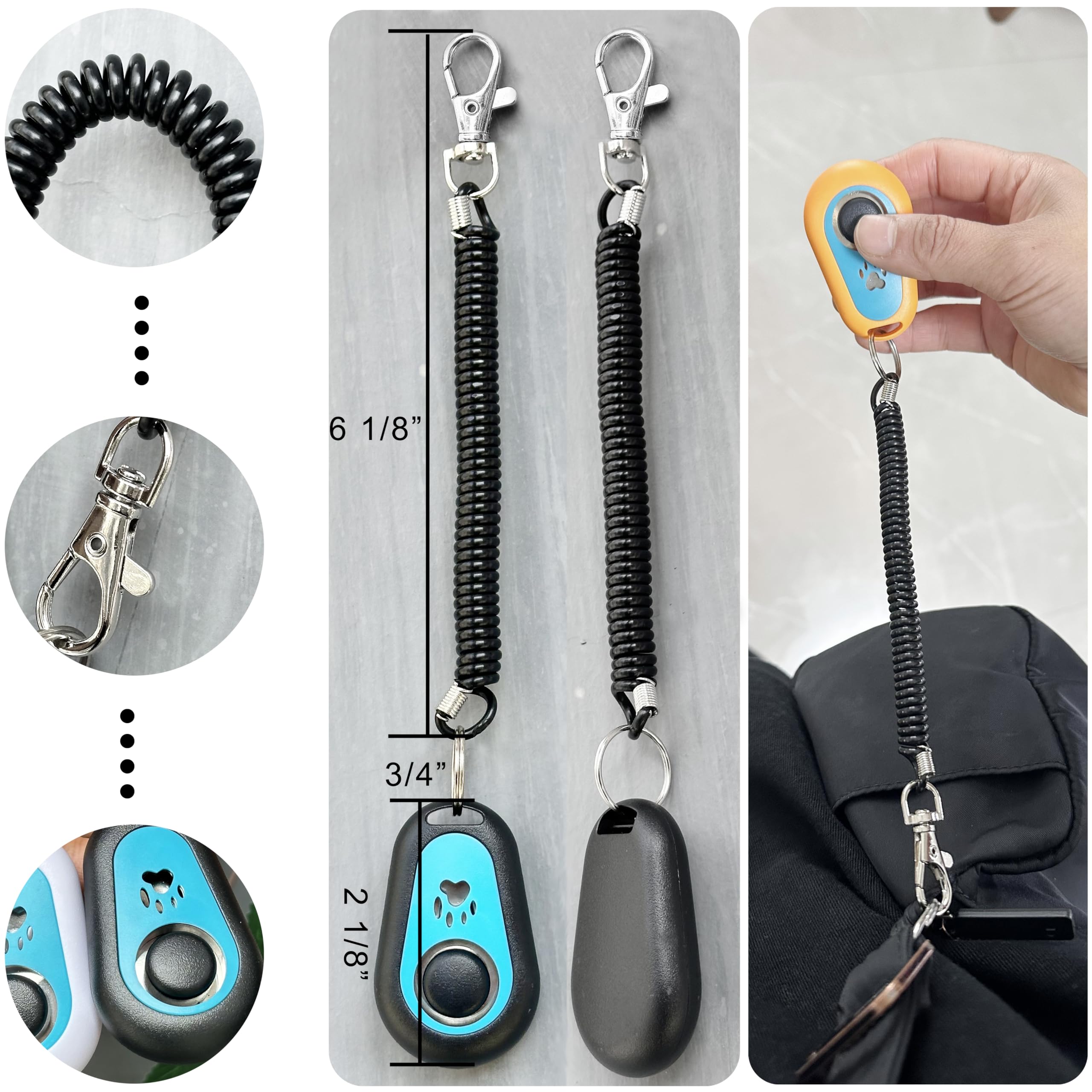 Pet Clicker for Dogs/Cats/Horses/Birds or Other Animals - Clickers for Training (Blue + Green) - image 7