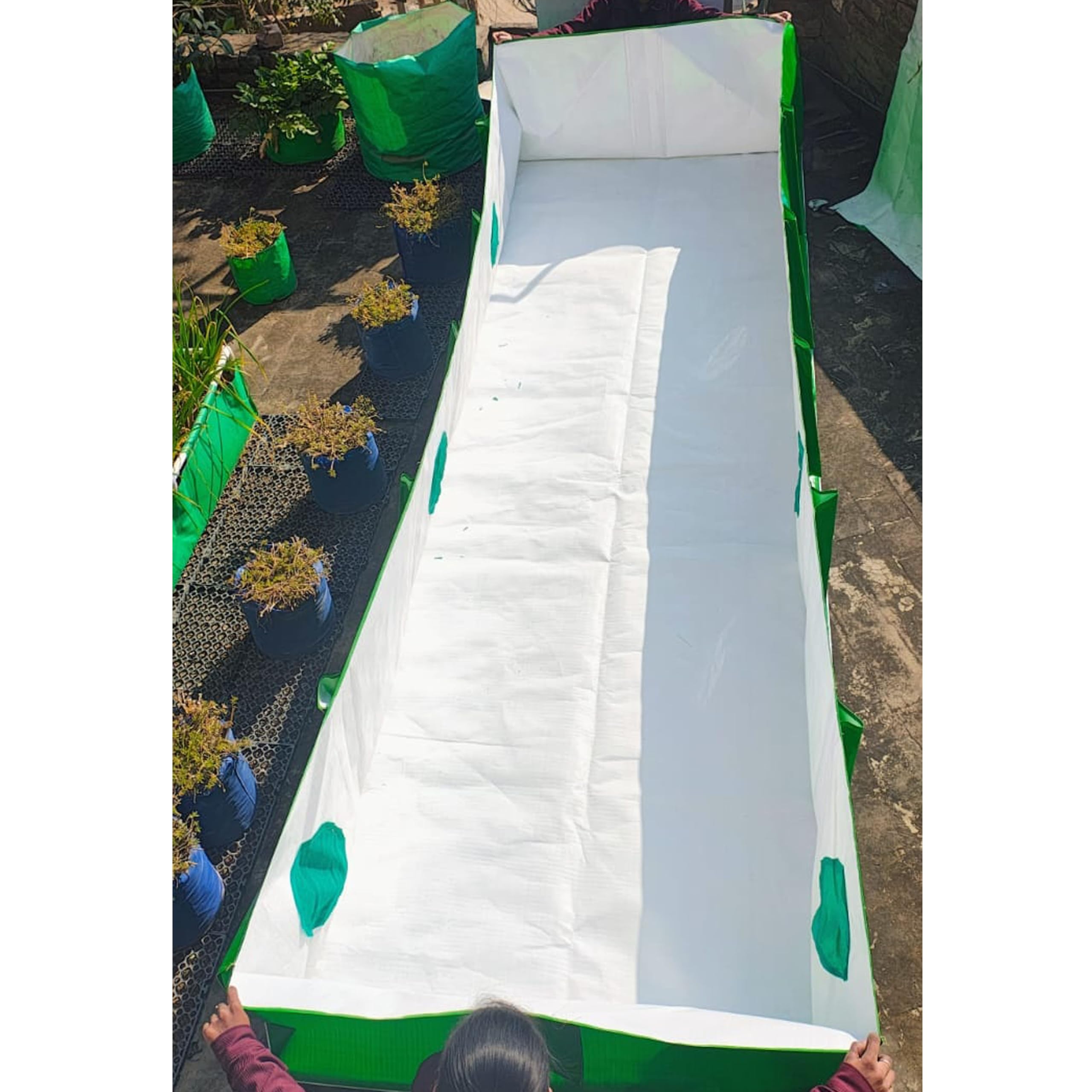 GARDECO 450 GSM UV Treated HDPE Organic Vermi Compost Maker Bed, 10ft x 4ft x 2ft (Green) Pack of 1-image-11