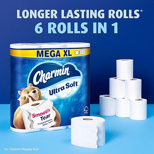 Miniatura 4 de Charmin Papel higiénico ultra suave, 18 rollos Mega XL  108 rollos regulares