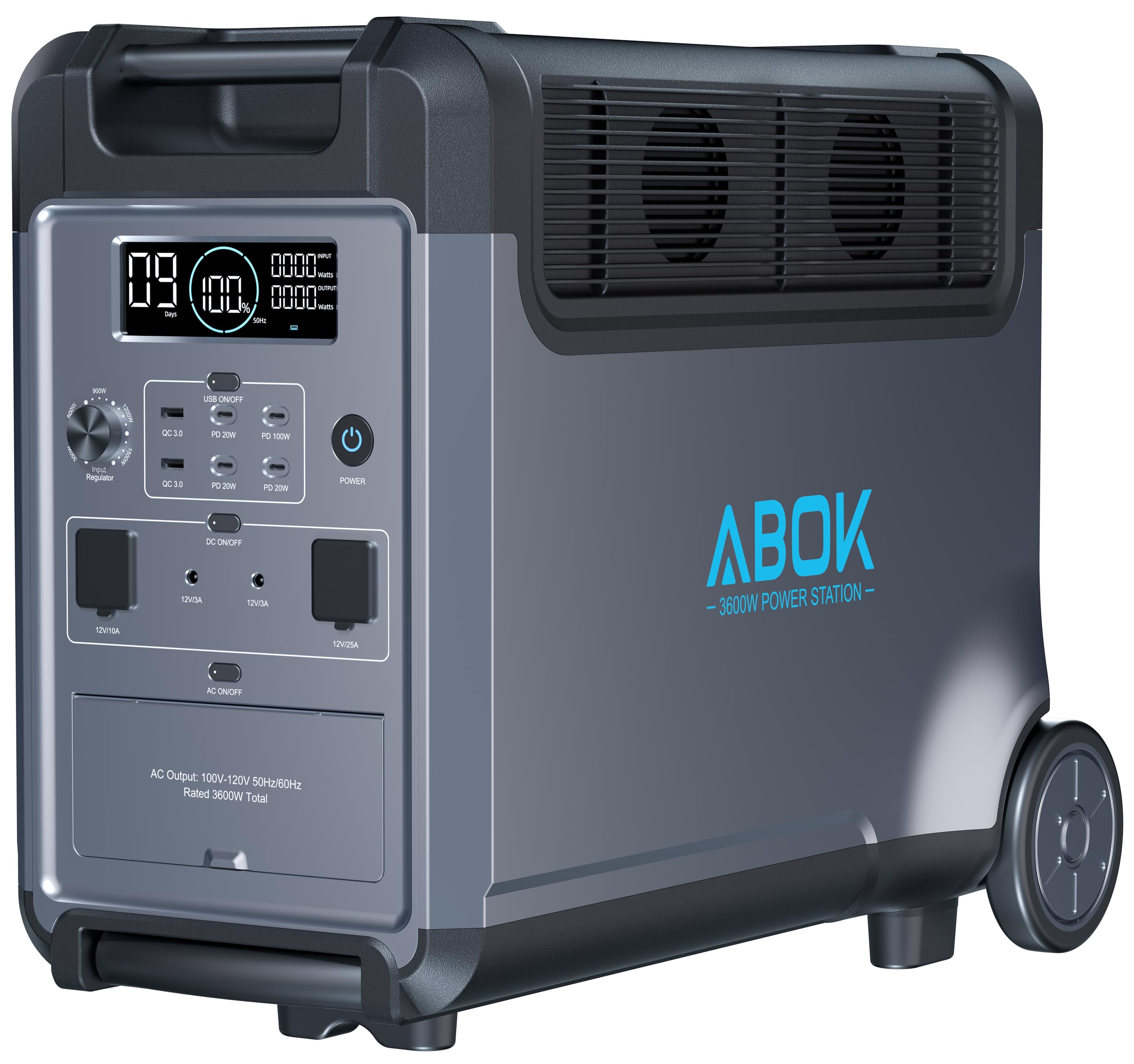 Portable Power Station for Camping and RVs, 3840Wh LiFePO4 Battery, 3600W ElectricSolar Generator (3840Wh)  
Portable Po